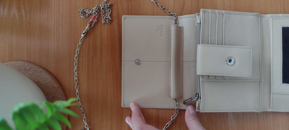 Portfel skórzany beżowy damski RFID z kolekcji Wittchen Florence