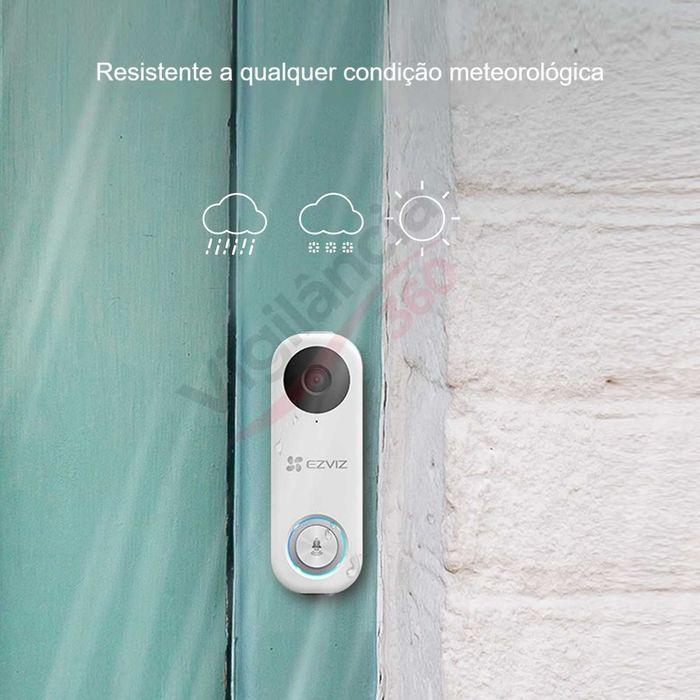 Vídeo Porteiro WiFi EZVIZ Full HD | Campainha Inteligente IP65 - NOVA