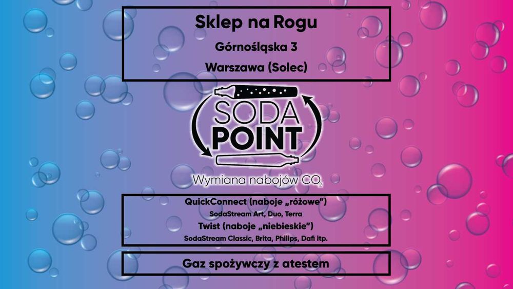 Sodastream Warszawa (Solec), Górnośląska 3 Wymiana nabojów CO2