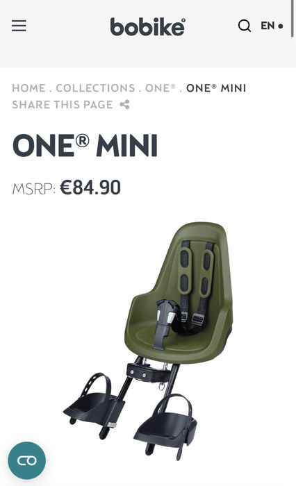 Cadeira Bicicleta Bobike One Mini + acessórios