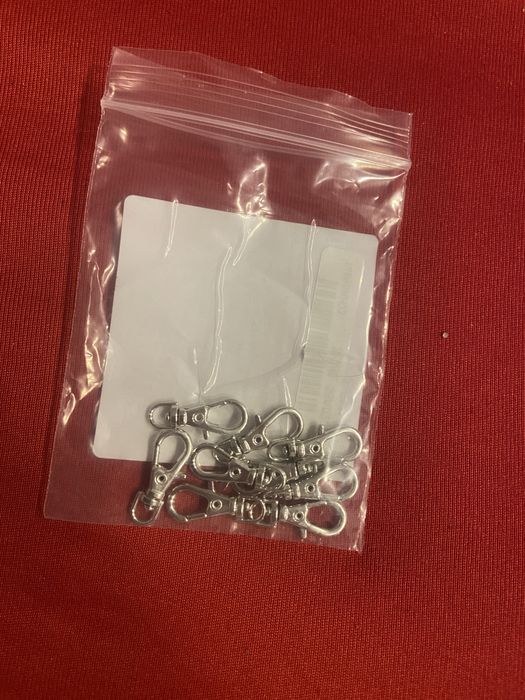 Srebrna zapinka do breloków zapięcie karabińczykowe 23mm