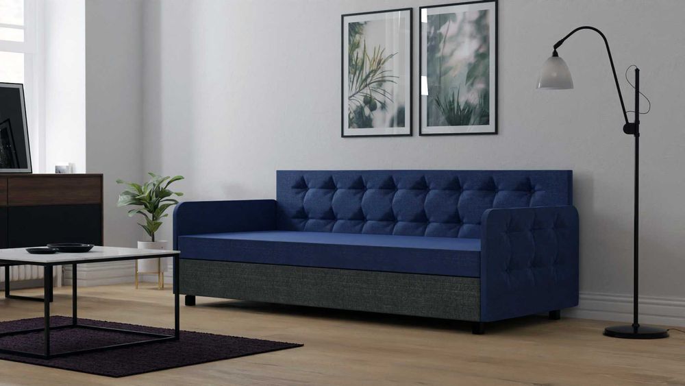 Łóżko tapczan młodzieżowy hotelowy z pojemnikiem na pościel 80