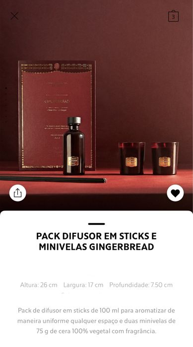 Pack Difusor em Sticks e Minivelas Gingerbread Zara Home NOVO