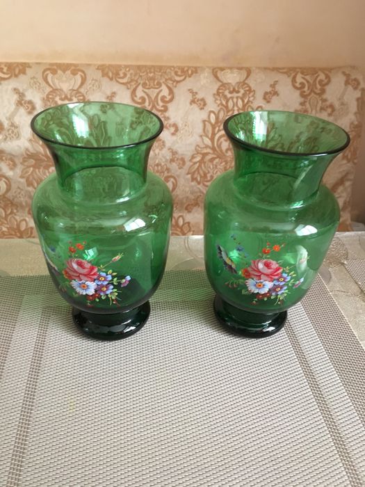 Вазы зеленое стекло ссср