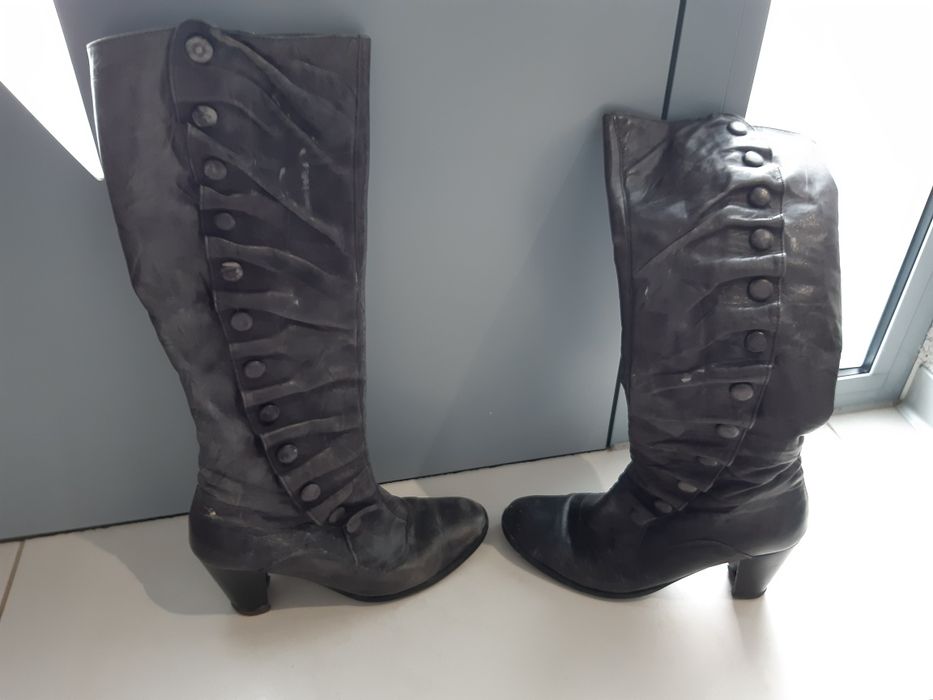 Buty kozaki skórzane