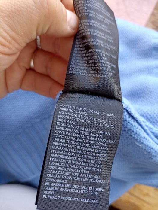 Sweter h&M niebieski 100% akryl