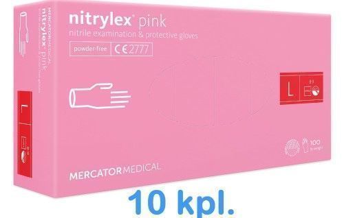 Rękawice Nitrylowe 100 Szt. 9-L Nitrylex Pink - 10 Szt.