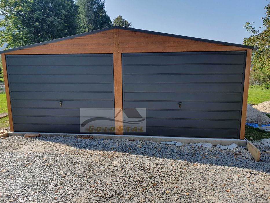 Garaż blaszany drewnopodobny 6x6, 6x5, 4x6, 7x6, 4x5, 3x5, 9x6, 7x7