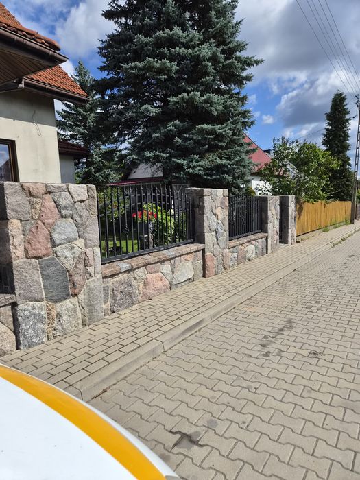 Ukladanie Kamień Polny Łupany Ogrodzenia