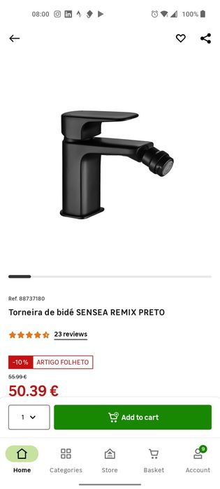 Torneira preta SenSea remix ( nova )