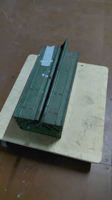 Caixa ferramentas VINTAGE ferro verde 46x21x18cm alt