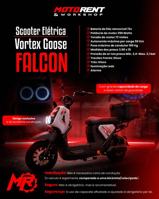 Scooter Elétrica Vortex 72V Falcon! Venda parcelada