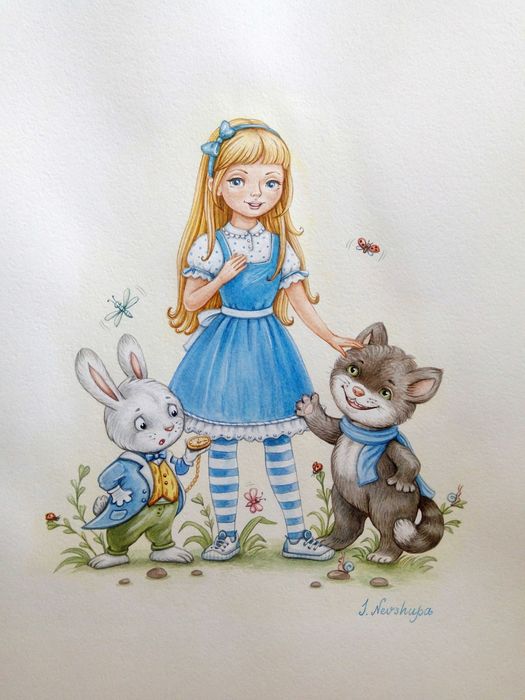 Картина акварельная "Алиса" 30х40см