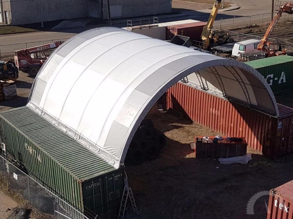 Zadaszenie kontenerowe 12x12m PVC 900g/m2 | szybki montaż | wiata