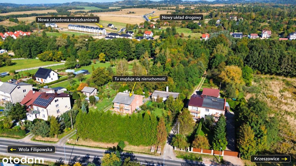 Działka inwestycyjna 67 ar z domem | ul. Trzebińska | przy DK79 - Widok 3