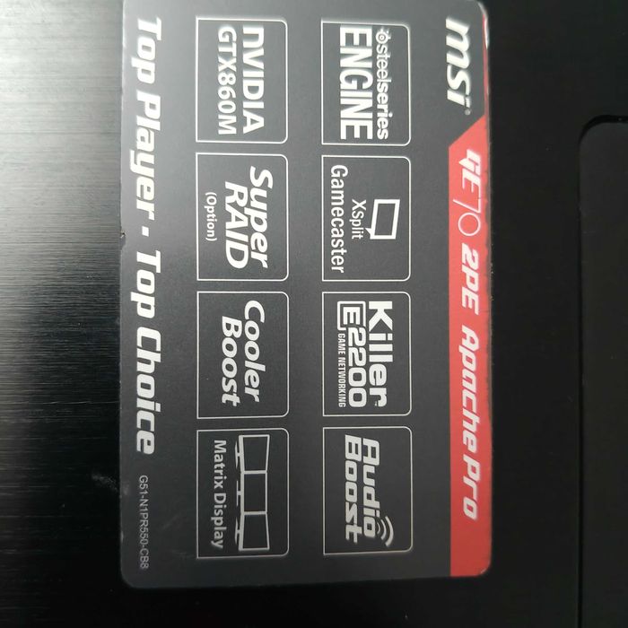 Portatil Gaming MSI GE70 2PE Apache Pro -  Para Peças / Avariado!!!