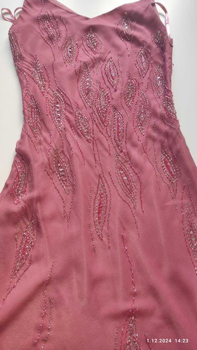 Sukienka Bankietowa "Aryton" r.38 kolor: "spokojny róż" cena -85 %,