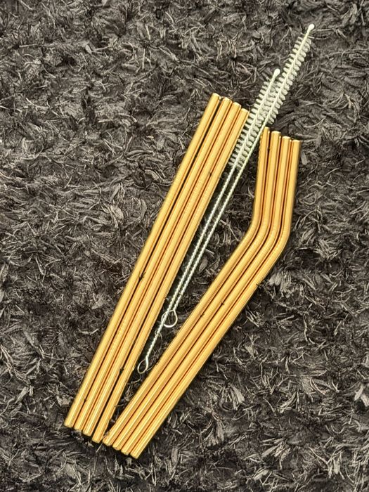 Metalowe słomki ze stali nierdzewnej 304 – 8 szt. + 2 szczoteczki