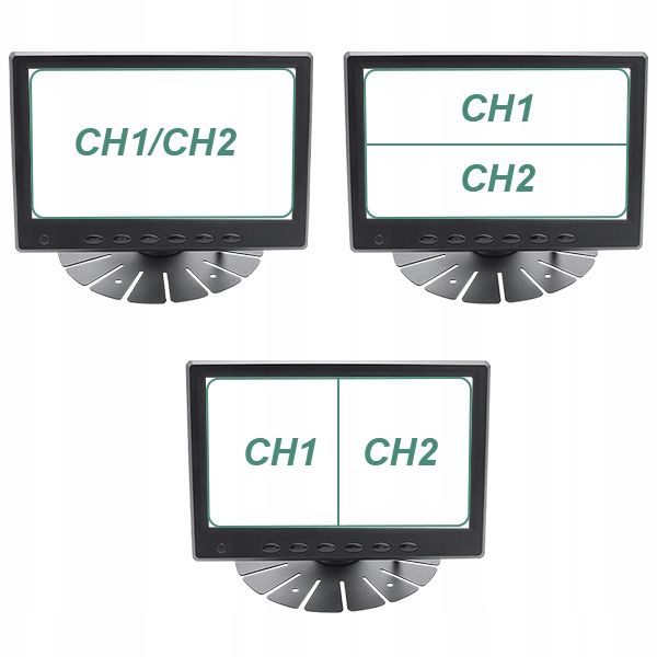MONITOR 7" 2x Kamera AHD DVR 1080p 7 cali do Busa Tira Kampera Koparki