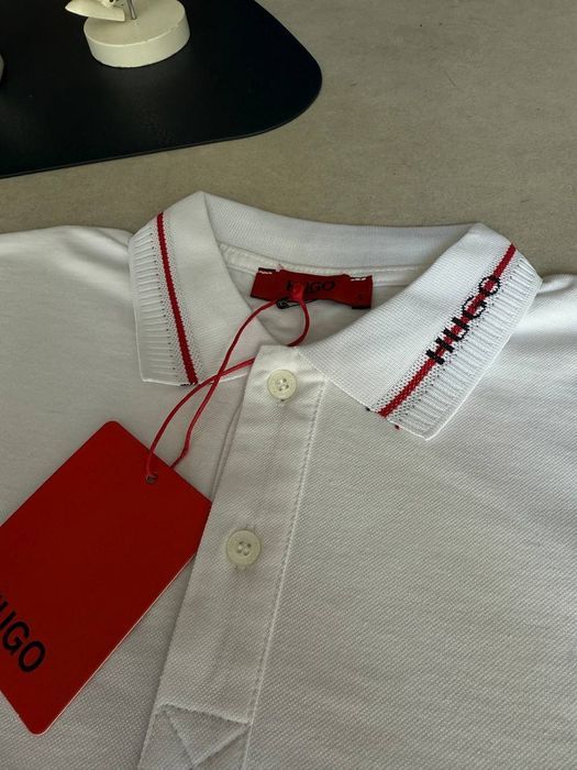 Крута поло футболка Hugo Boss  чорна та біла  розмір  S-XXL