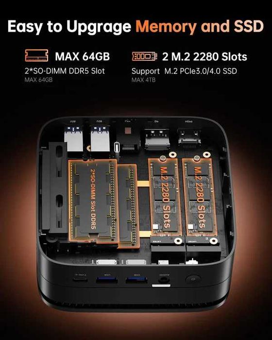 Міні ПК NiPoGi Hyper Series H1 Black AMD Ryzen 7 6800U 16Gb 512Gb NVMe