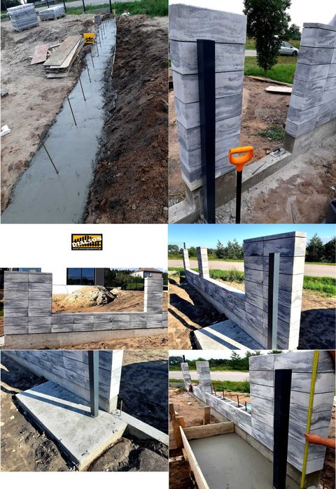 Murowanie montaż ogrodzenia Joniec Bloczki Kompleksowo podmurówki beto