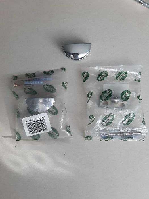 2 x nowy uchwyt do montażu półek szklanych, chromowe, półkole