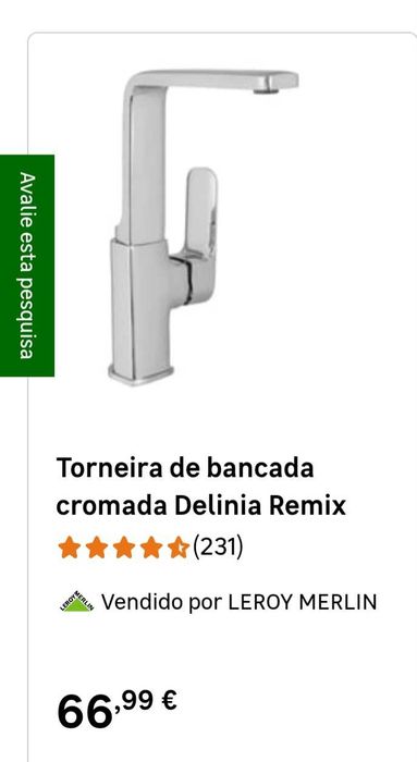 Torneira de cozinha cromada Delinia Remix