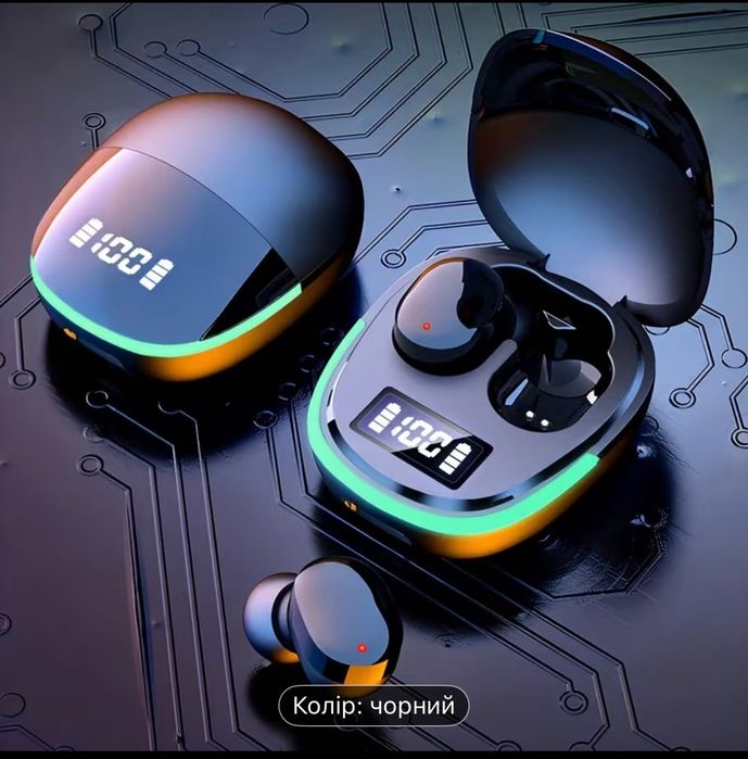 Качественные вакуумные наушники, с зарядным боксом и led дисплеем