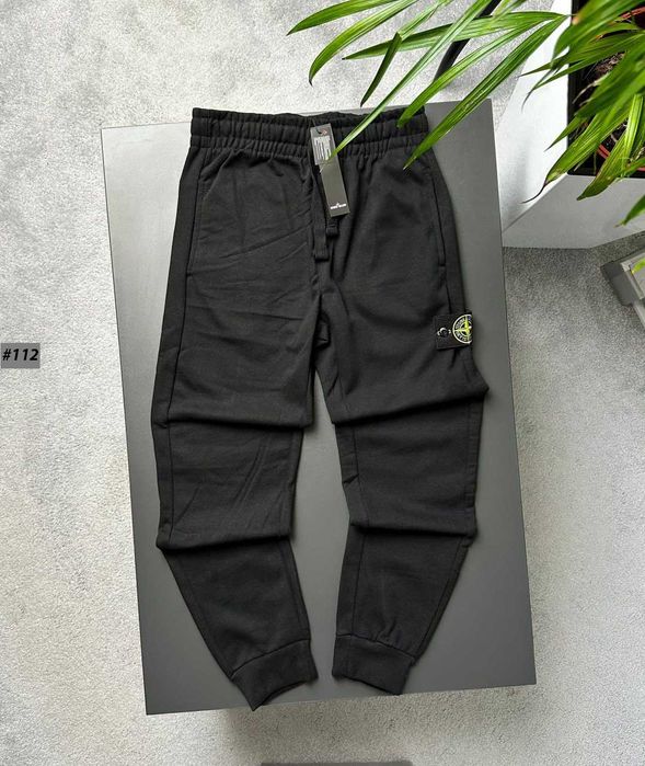 Спортивні Штани Stone Island (Cotton 100%) Черные Штаны Стон Айленд