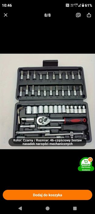 46 częściowy zestaw narzędzi i nasadek mechanicznych