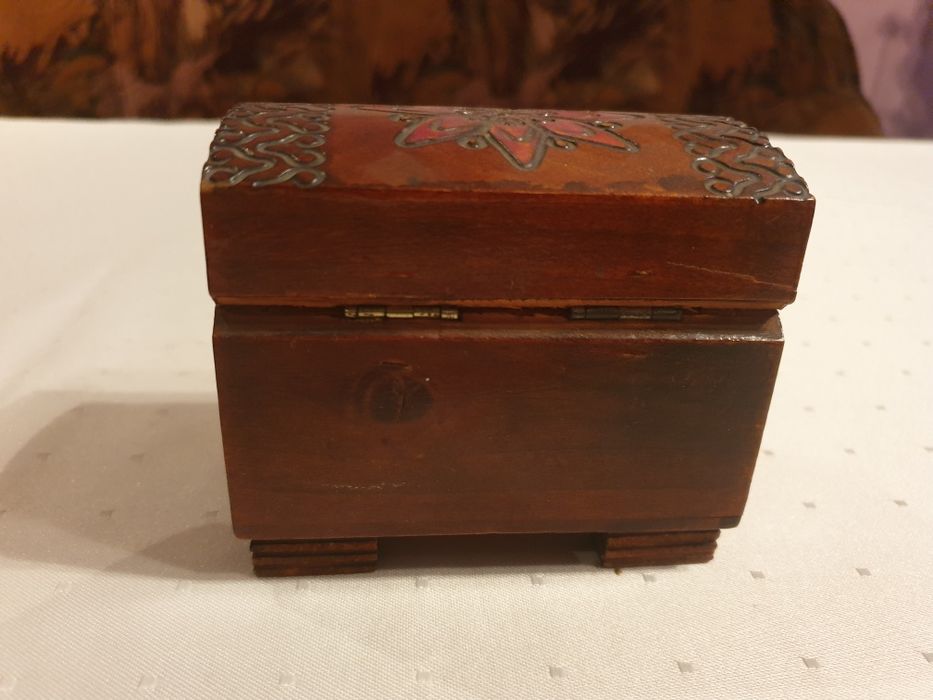 Drewniana szkatułka hand made art deco