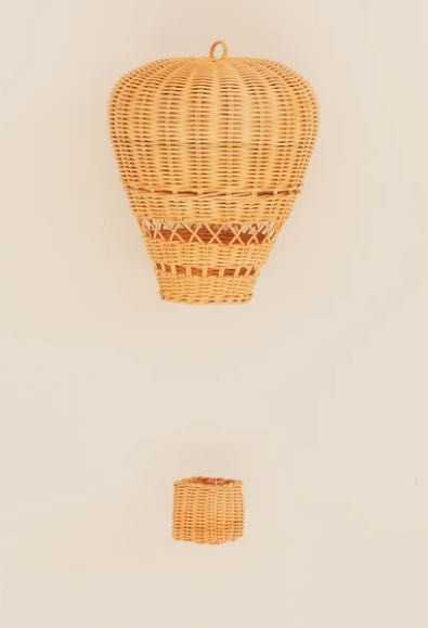 dekoracja balon wiszący rattanowy balon drewniany wiszący, maileg