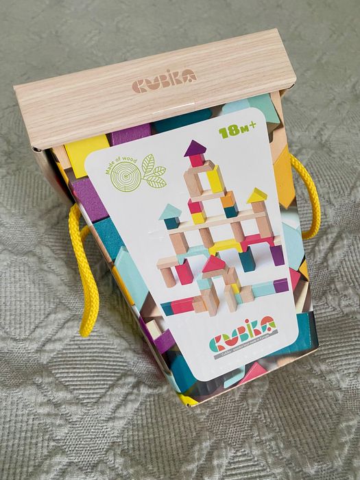 Іграшка дитяча, деревʼяні кубики різної форми
