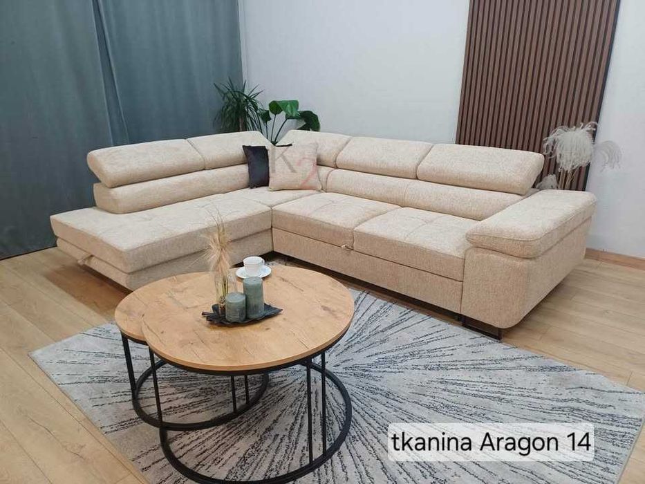 Narożnik Arteon POD WYMIAR Rogówka do salonu,funkcja spania USB+GRATIS