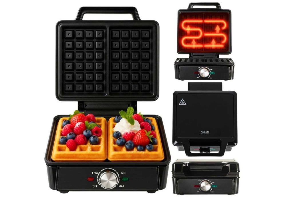 NOWA Gofrownica 2000W Opiekacz Do Gofrów Z Regulacją Temperatury