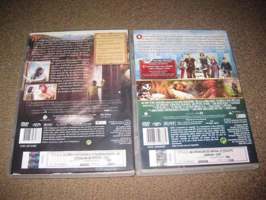 2 Filmes em DVD da Saga "Nárnia"