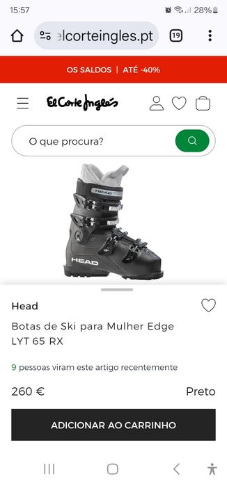 Botas de SKI usadas 1 vez numero 36   37 novas