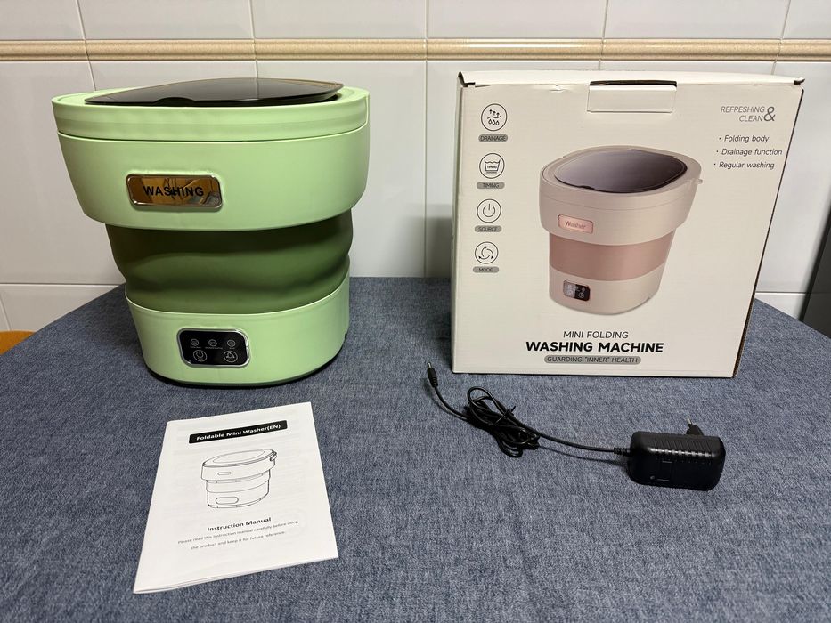Mini Máquina de Lavar Dobrável Portátil – NOVA