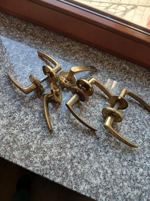 Klamki mosiężne 4 sztuki