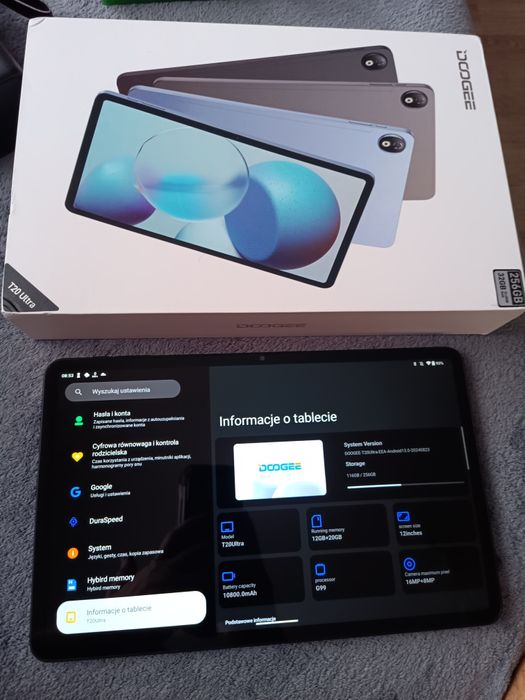 Doogee t20 ultra 12gb ram 256 GB rom  12 cali