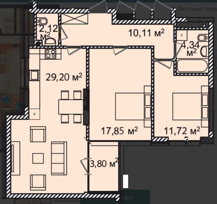 Продаж в ЦЕНТРІ 2-кімнатної квартири в ЖК Montreal House, 77 м², після будівельників — БЕЗ КОМІСІЇ