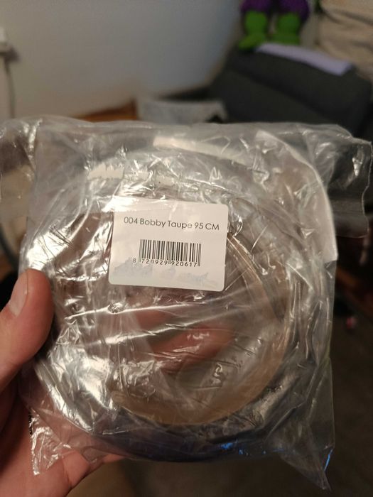 Nowy pasek skóra damski welur 95 cm ciemny beż holenderska produkcja