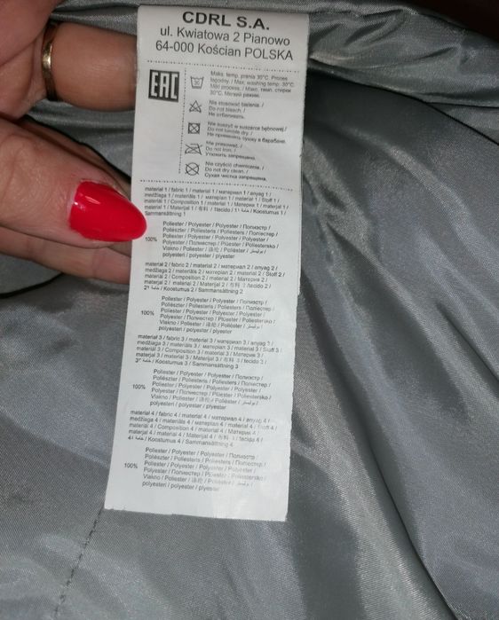 Kurtka zimowa dziewczęca 158 coccodrillo szara nowa