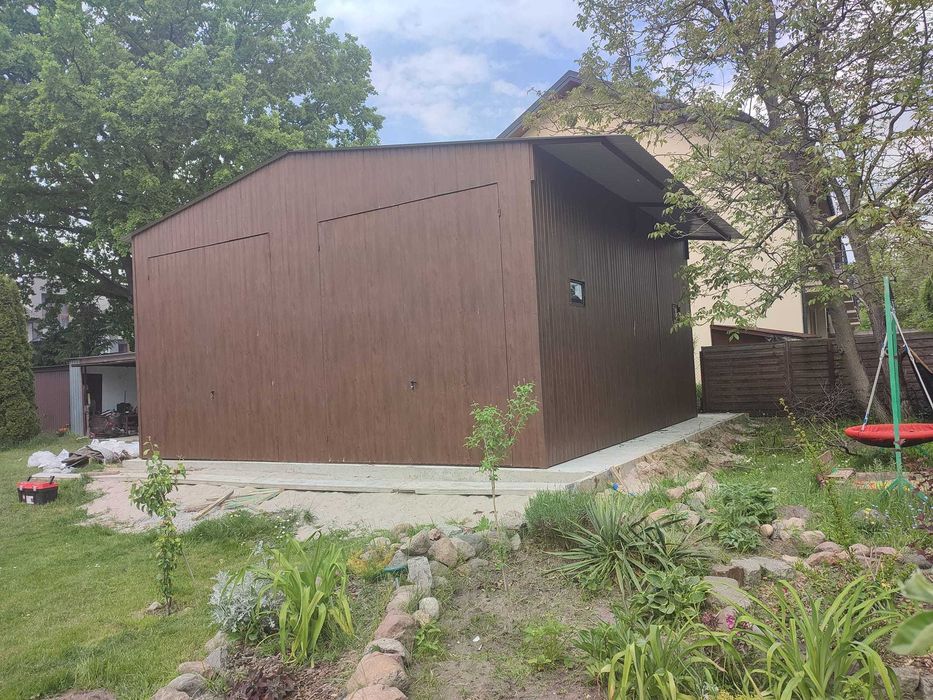 Garaż blaszany Brązowy - Magazyn Garaże Blaszane - Wiata - GRZYWSTAL