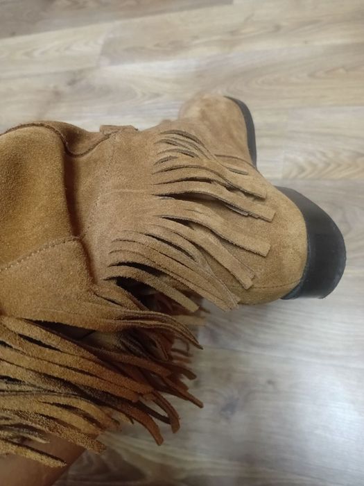 Чоботи казаки ковбойки замша