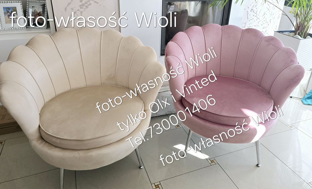 Fotel muszelka-stan idealny