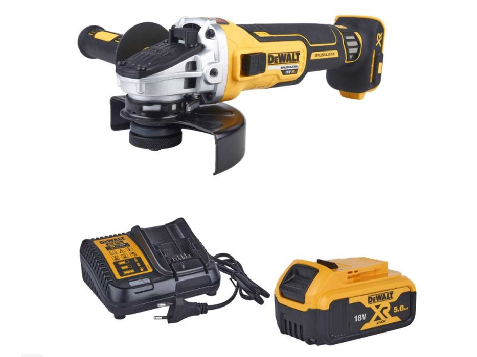 Szlifierka Kątowa Dewalt DCG405 18V + akumulator 5 AH 18V ładowarka FV
