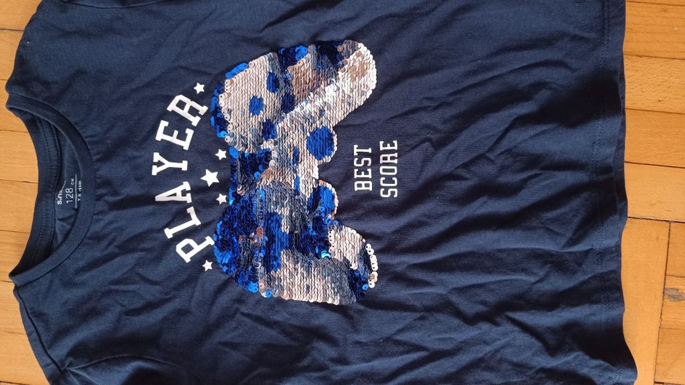 Bluzeczka z długim rękawem rozmiar 122 z cekinami Play station