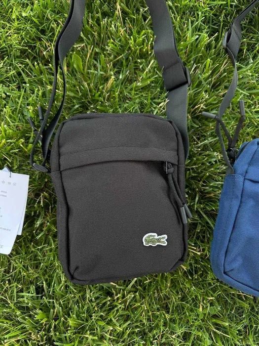 Сумка Lacoste Lacosta лакоста месенджер через плече чорна і синя